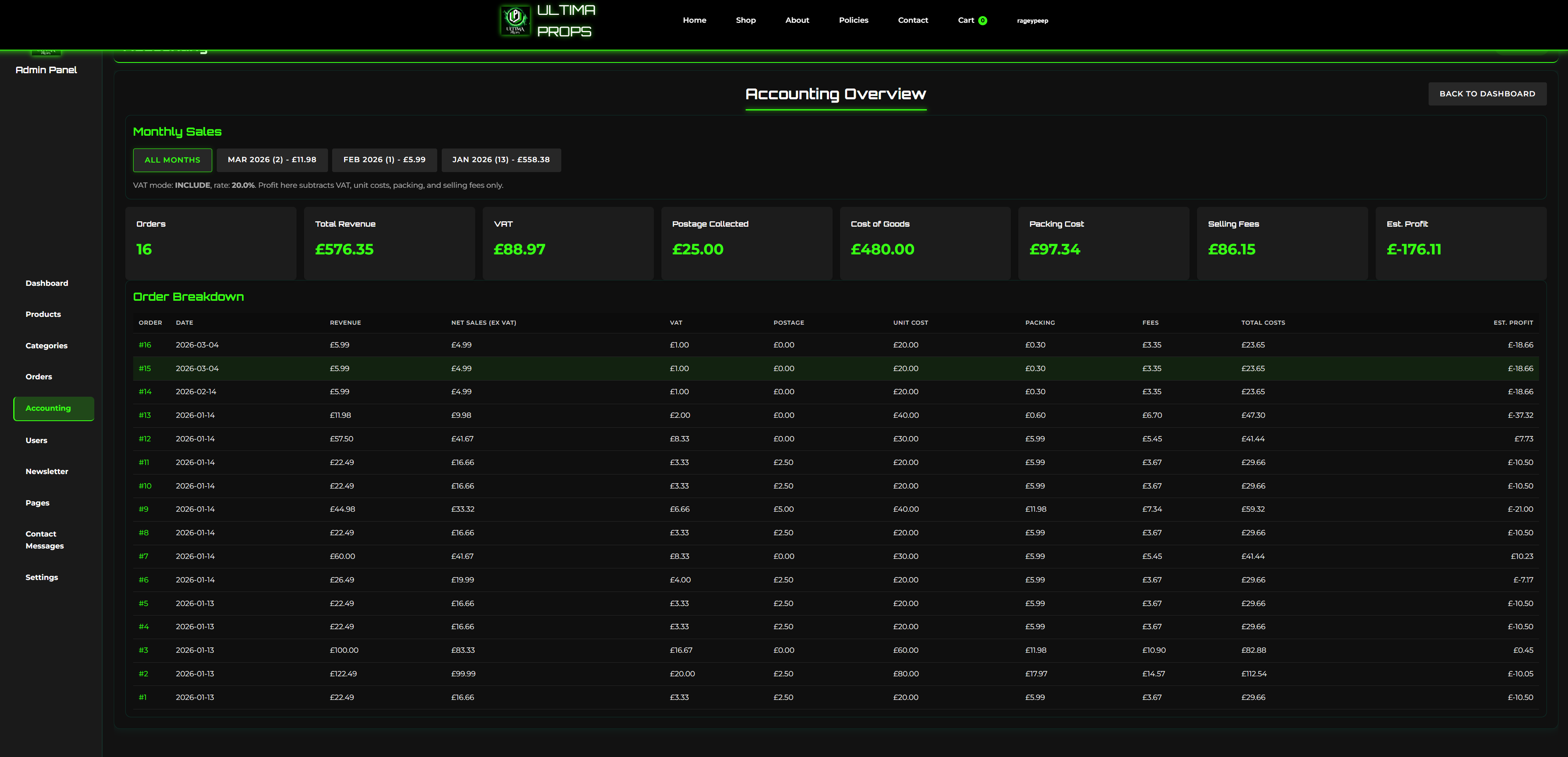 06 — Accounting and Orders